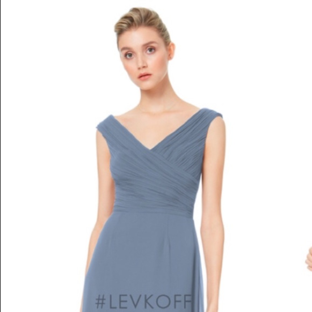 Levkoff 7043 bridesmaid dress in slate